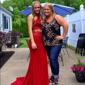 Prom dress/ long two piece dress